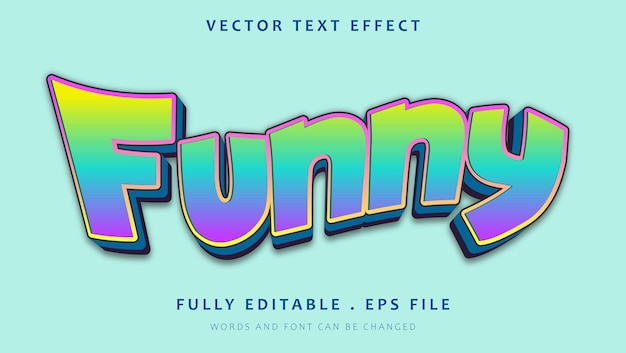 3d gradient colorful word funny editable text effect design template