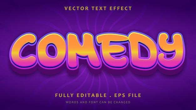 3d gradient word comedy editable text effect design template