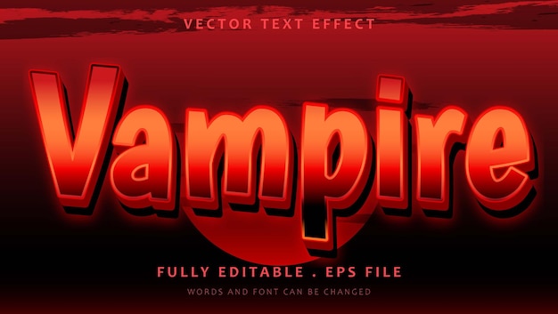 3d gradient word vampire editable text effect design template