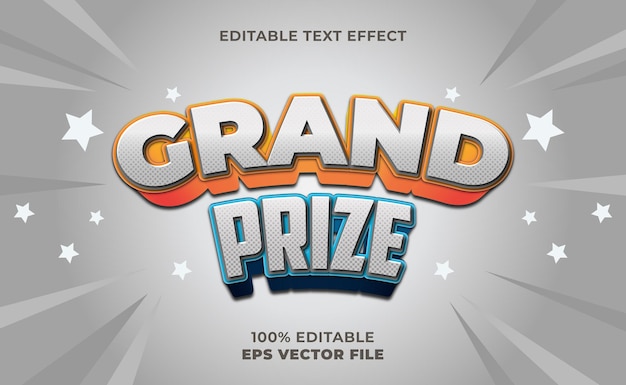 Modello di effetto testo 3d grand prize