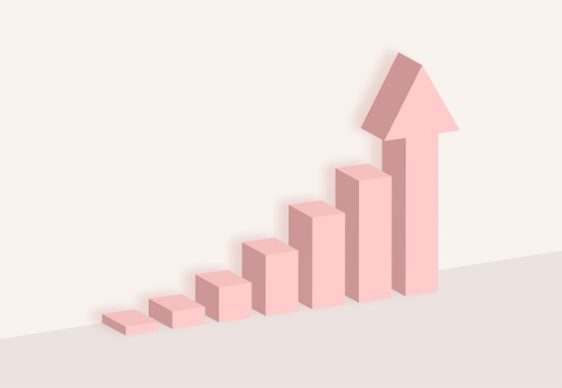 3d graph stock stair step to success minimal design concept vector illustration