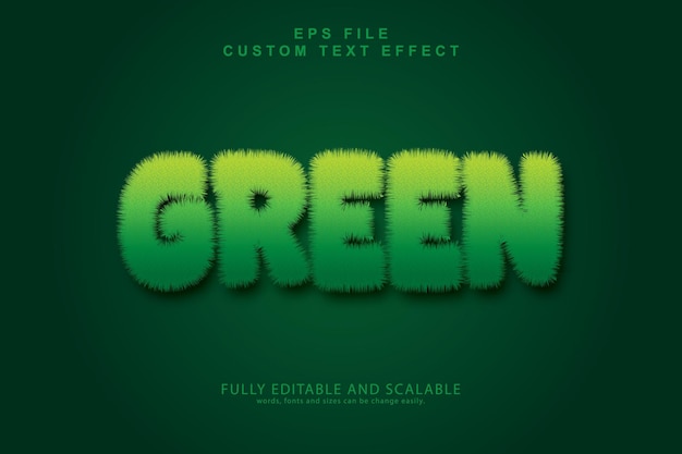 3D Grass vector text effect