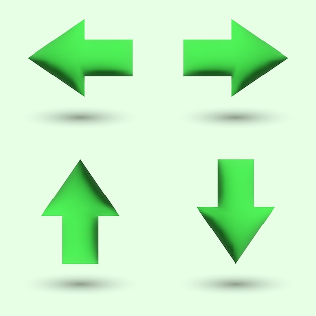 3 d の緑の矢印のベクトル