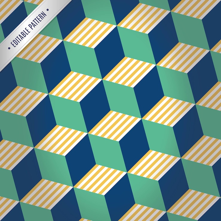 Vector 3d green and blue hexagon