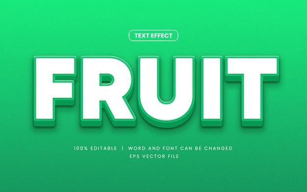 3d green fruit editable text effect on wall background