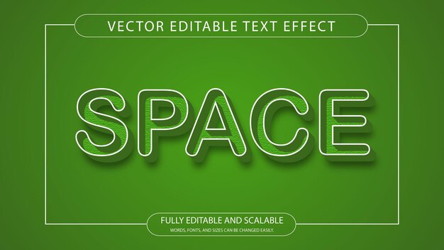 3d 녹색 세련된 공간 텍스트 효과 디자인