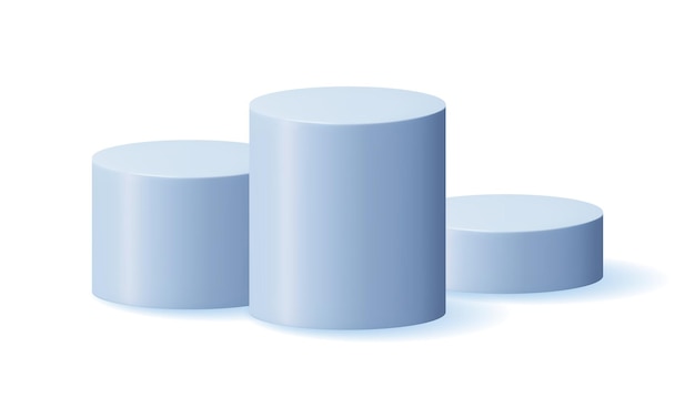 3d grey cylinder podium isolated