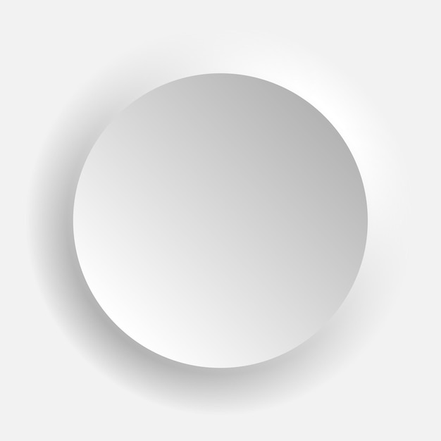 Vector 3d grey neumorphic button vector art. isolated circular neumorphism interface ui ux design element.