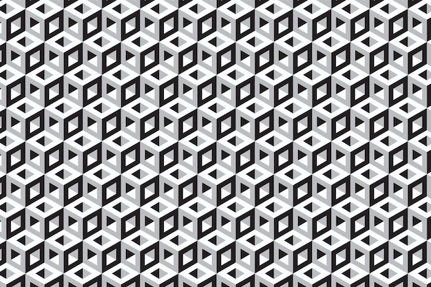 3d grey optical illusion hexagonal cubic block pattern