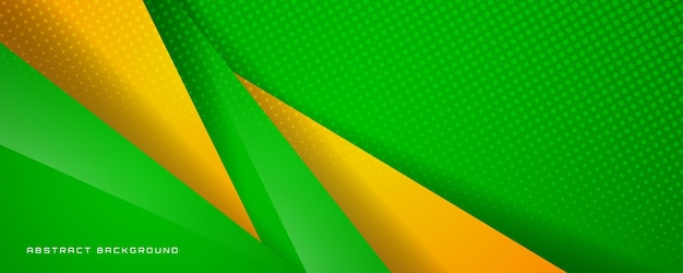 3D groen gele geometrische abstracte achtergrond overlappende laag op helder met kleurrijk vormeneffect