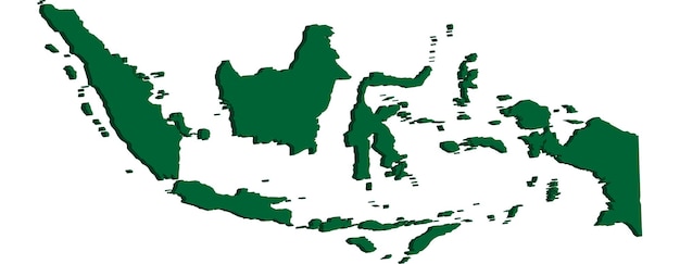 3D-groene Indonesië kaart vector