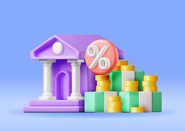 Vector 3d growth bank with building cash money