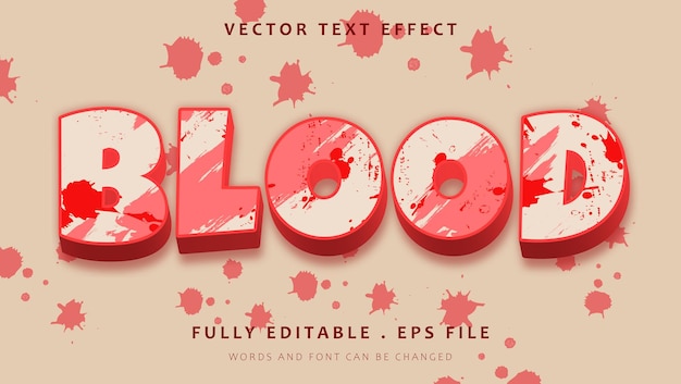 3d Grunge Blood Editable Text Effect Design Template