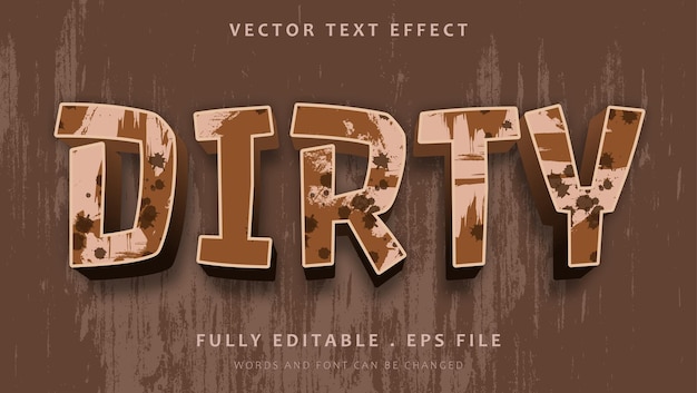 3d grunge dirty editable text effect design template