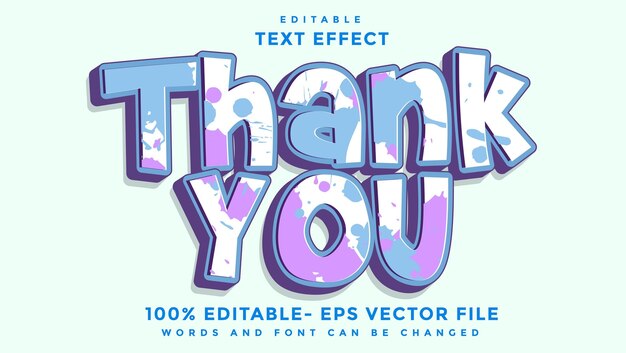 3d Grunge Texture Word Dank u Bewerkbare tekst-effect Ontwerp-effect opgeslagen in grafische stijl