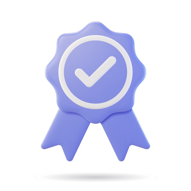 Vector 3d guarantee costumer icon vector illustration blue rosette badge with  checklist background isolat