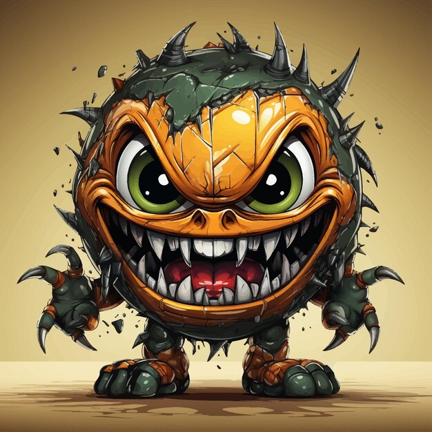 3d halloween monster A cute monster with big eyes