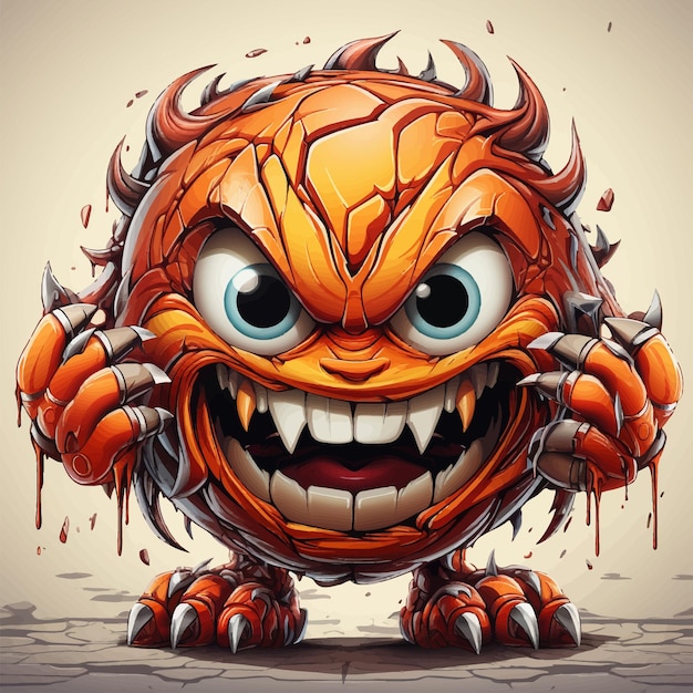 Vector 3d halloween monster a cute monster with big eyes