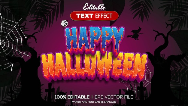 3D halloween-teksteffect Bewerkbaar teksteffect