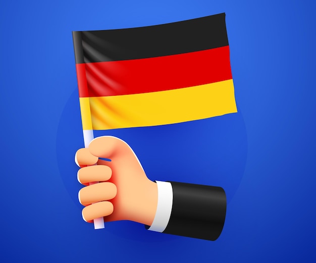 3d hand holding Germany National flag