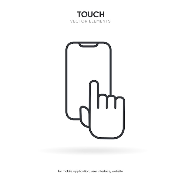 3d Hand touch screen smartphone icon sign Click on the smartphone symbol Vector icon EPS10