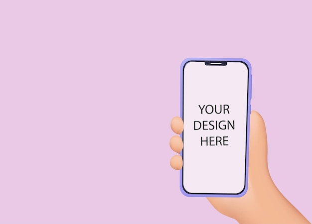 電話を持っているスマートフォンの手で3d手