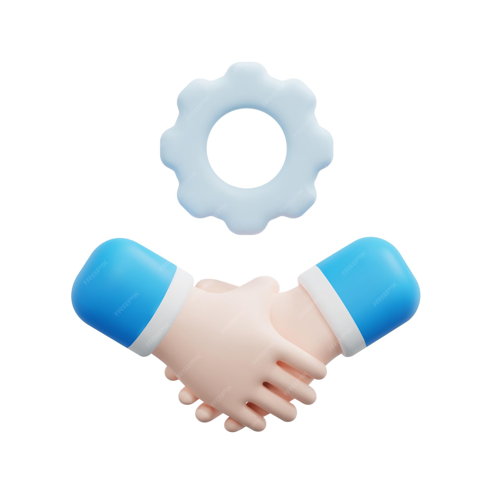 People handshake emoji icon 3d Royalty Free Vector Image