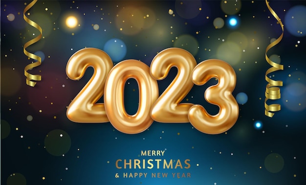 3d Happy New Year 2023 background