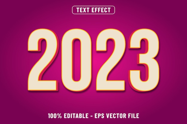 Vector 3d happy new year 2023 text effect design