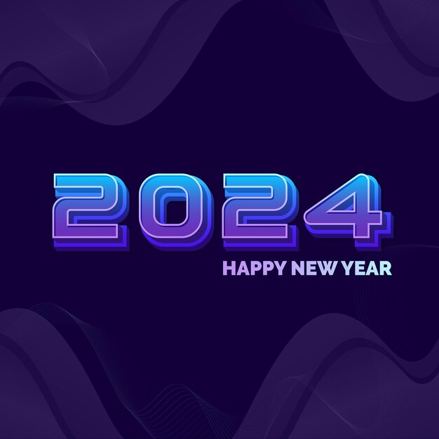 Vector 3d happy new year 2024