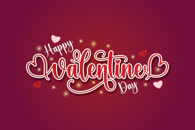 Vector 3d happy valentines day background