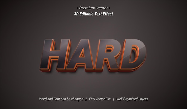 3D Hard Editable Text Effect