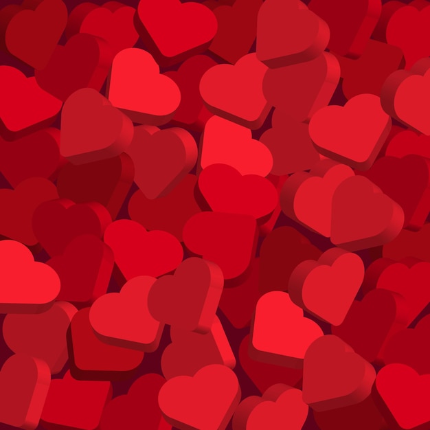 3D hartvormen romantische Valentijnsdag patrooncollectie