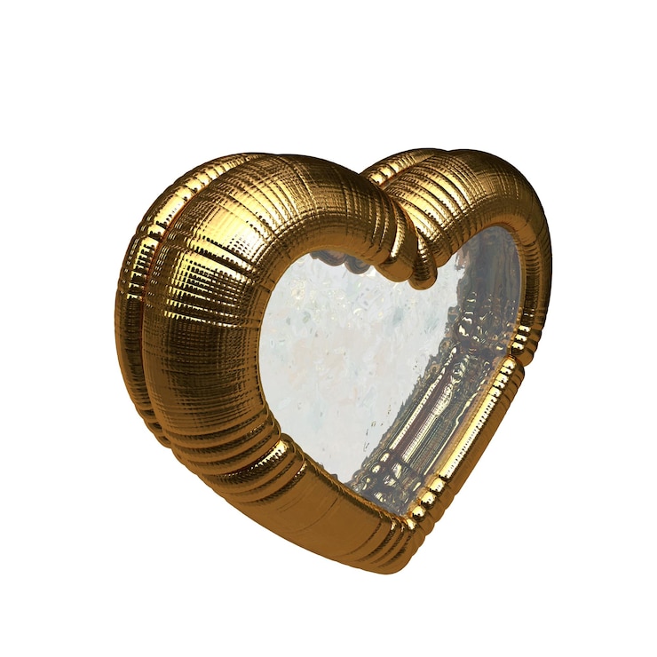 Vector 3d heart in a frame