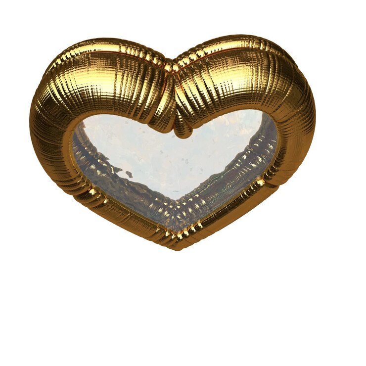 Vector 3d heart in a frame