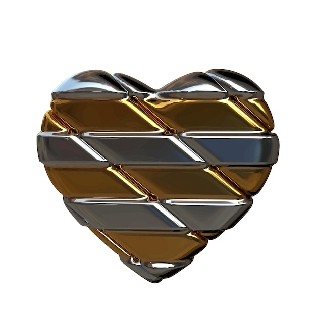 Vector 3d heart in a frame