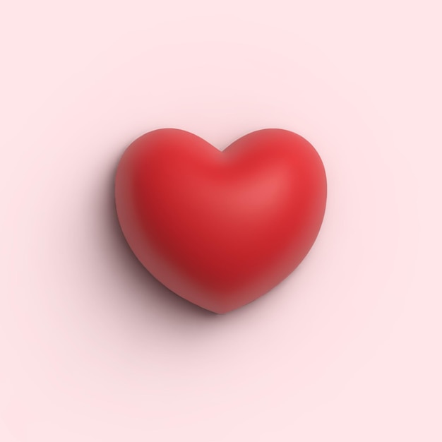 3d heart icon isolated on pink background