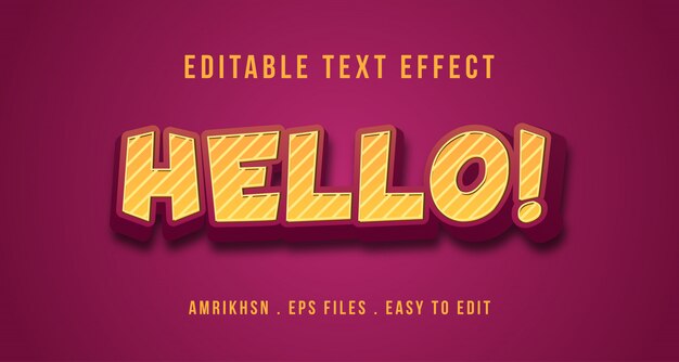 3D hello text effect