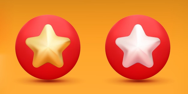 3d hero icon symbol 3d gold silver star 3d render mesh vector