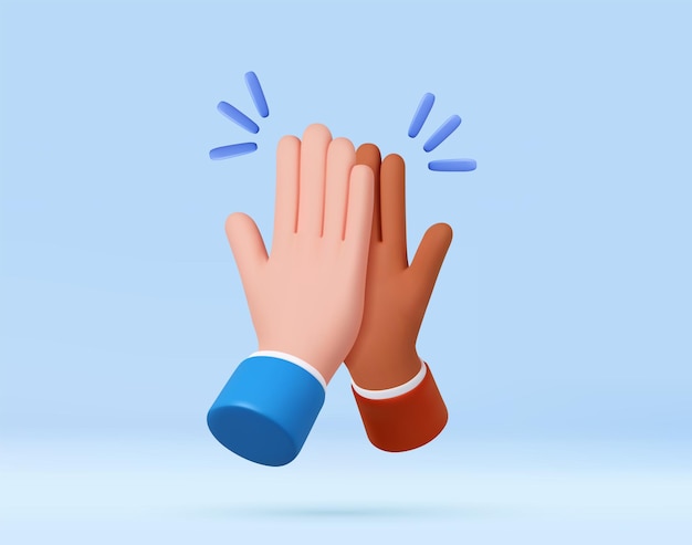 Premium Vector | 3d High five hand gesture