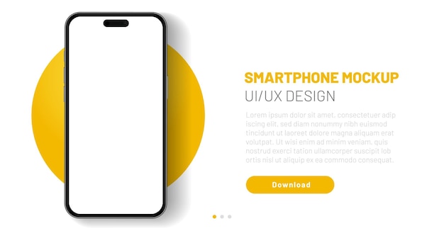 쇼 모바일 앱 ui ux 프레젠테이션을 위한 3d 고품질 스마트폰 모형 격리 배경