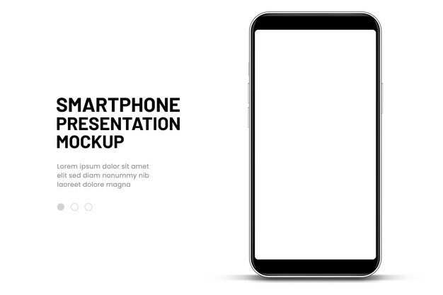 3D высококачественный макет смартфона с различным углом и изолированным фоном для показа мобильного приложения
