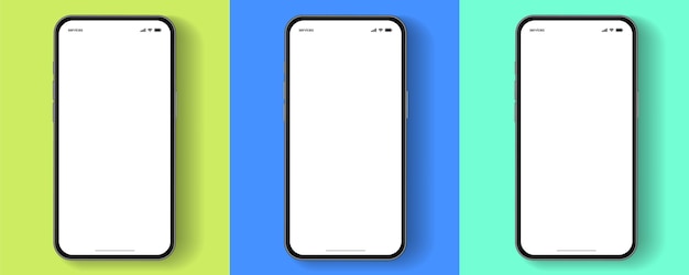 3d high quality smartphone mockup with different angles and isolated background for show mobile app