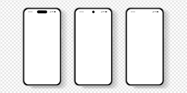 3d высококачественный макет смартфона с разными углами и изолированным фоном для показа мобильного приложения