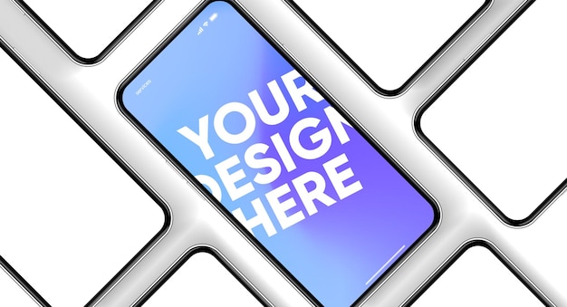 Vector 3d high quality smartphone mockup with different angles and isolated background for show mobile app