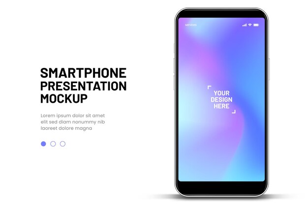 3D высококачественный макет смартфона с различными углами и изолированным фоном для показа мобильного приложения