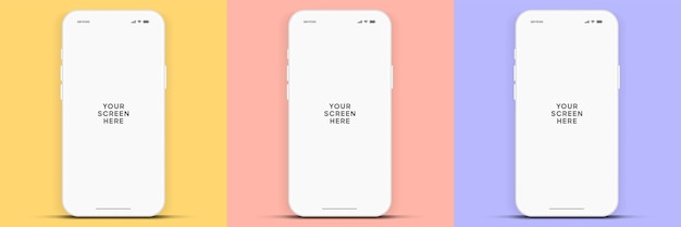 3d high quality smartphone mockup with different angles and isolated background for show mobile app