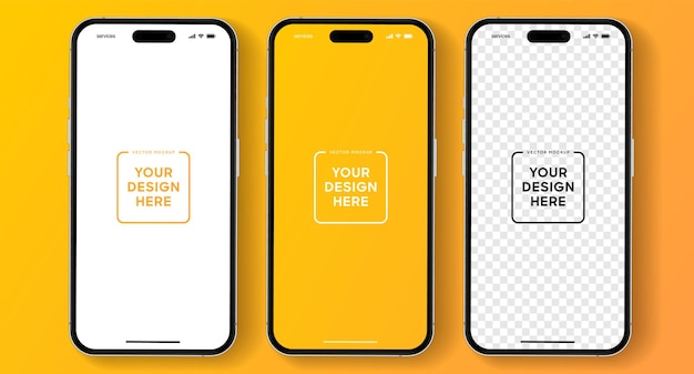 3d high quality smartphone mockup with different angles and isolated background for show mobile app