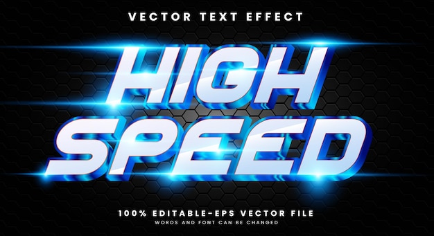 Vector 3d high speed neon style vector text effect template