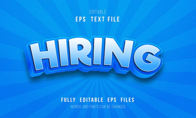 3d Hiring text effect